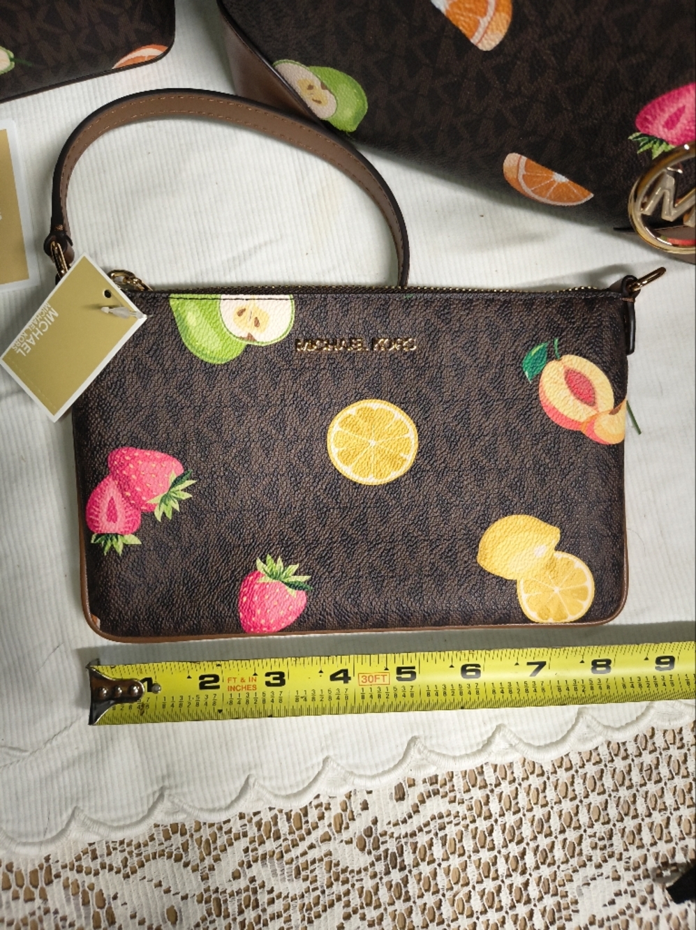 MICHAEL Michael Kors Signature Monogram Brown with Multicolor Fruit Motif Set - Picture 2 of 11